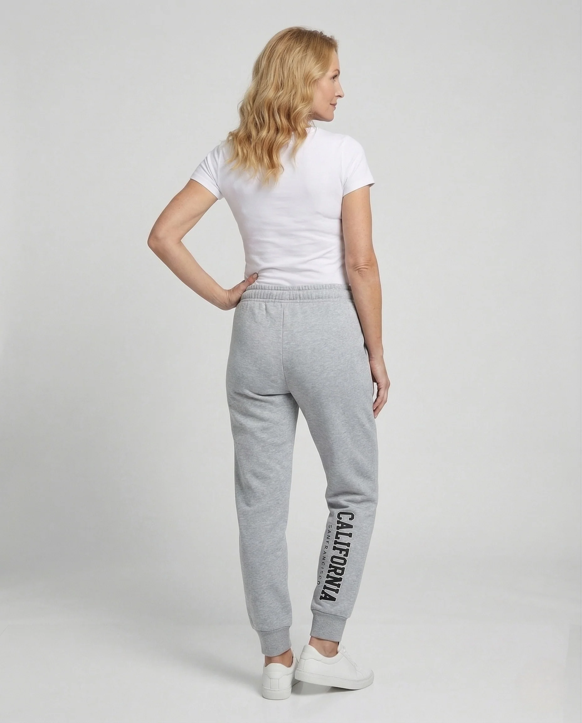 Unisex Baumwollfleece Jogginghose mit College Print - Image 4