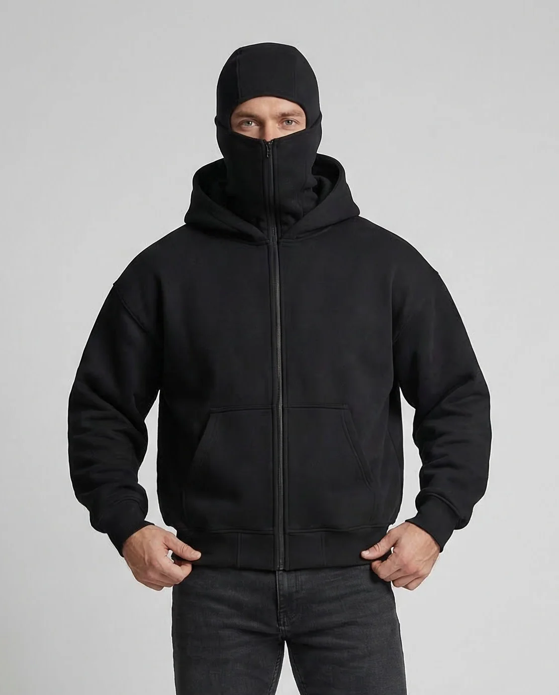 Unisex Sweat Kapuzenjacke mit Reißverschluss und Kängurutasche - Image 2