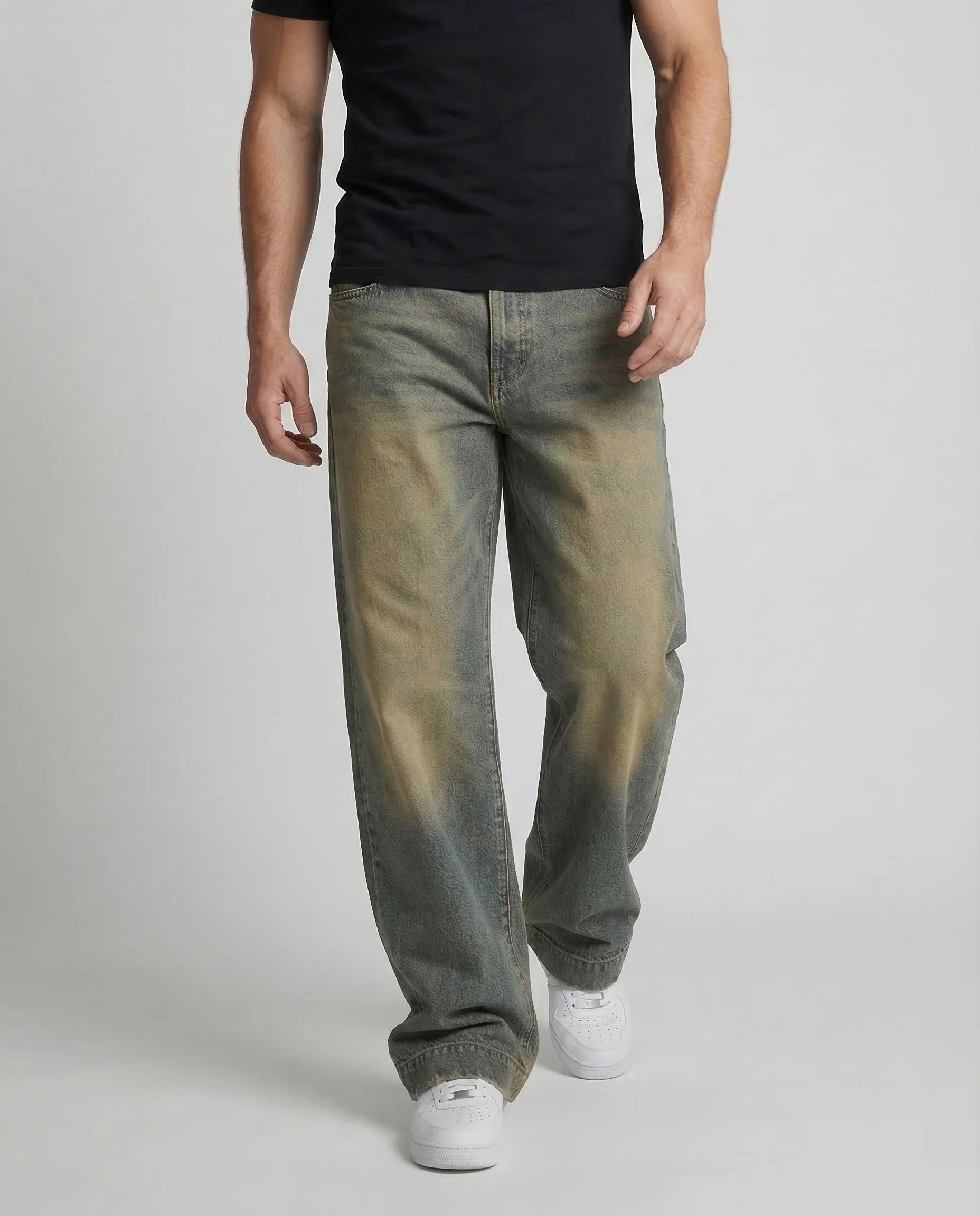 Unisex Denim Hose extraweit mit Used Waschung - Image 2