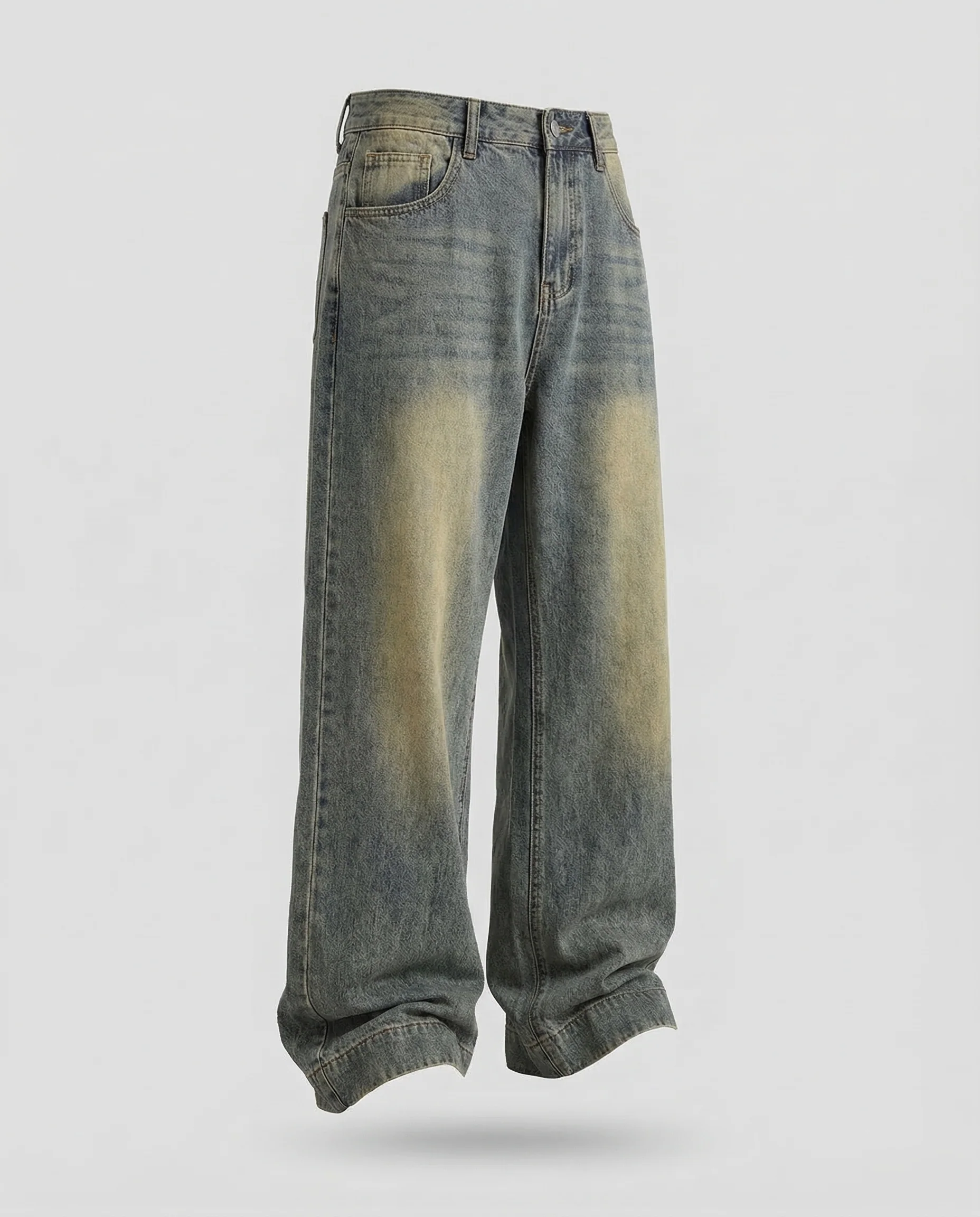 Unisex Denim Hose extraweit mit Used Waschung - Image 5