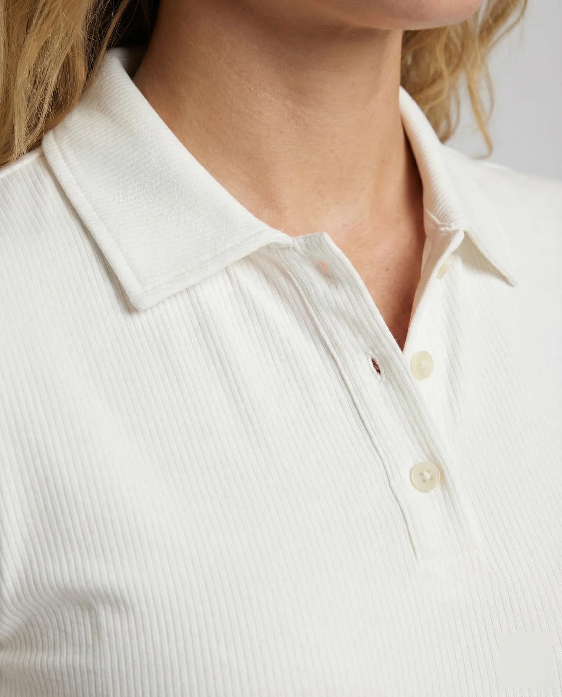 Unisex Feinripp Poloshirt mit Kentkragen aus Baumwollmix - Image 3