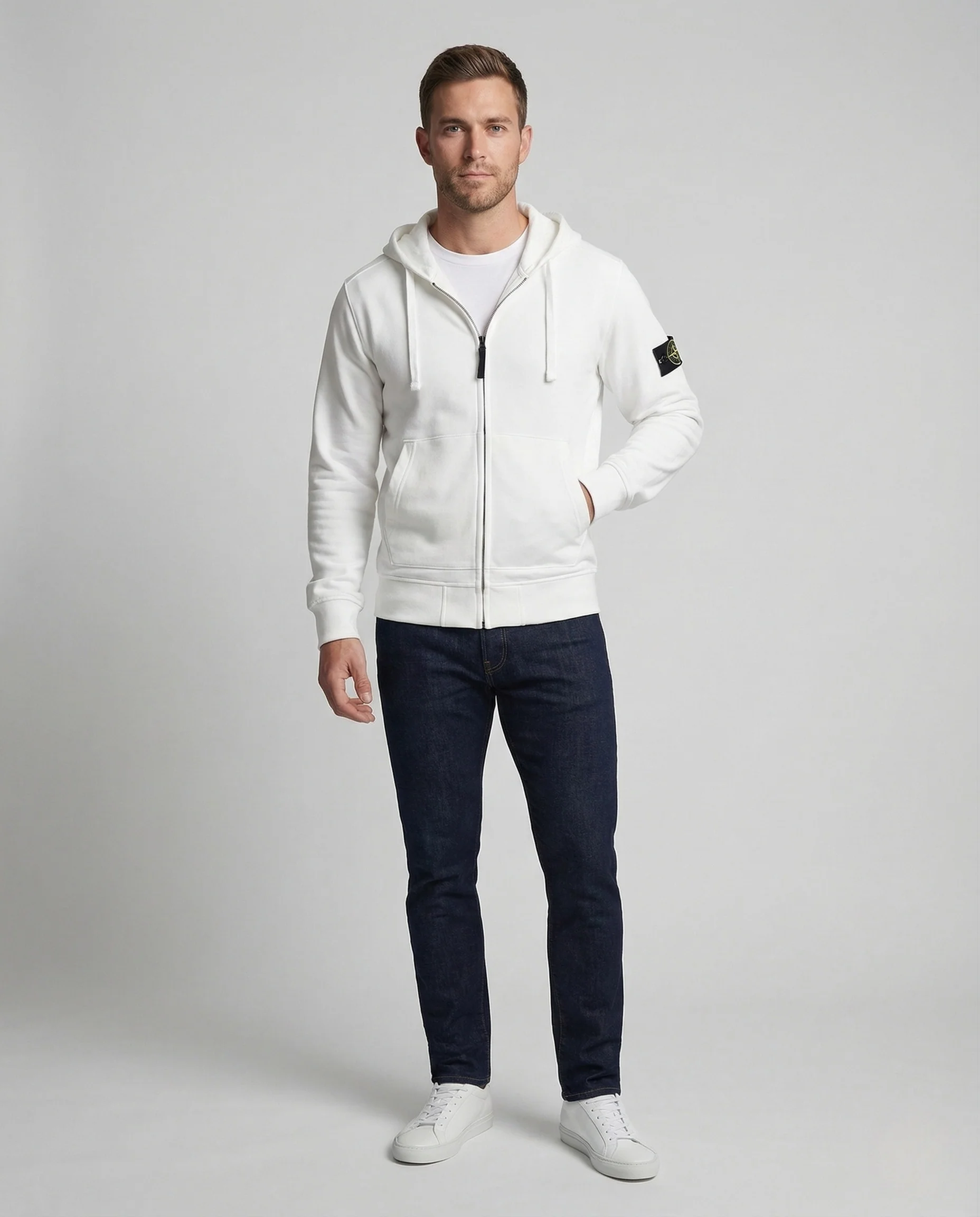 Unisex Kapuzen Sweatjacke mit Reißverschluss