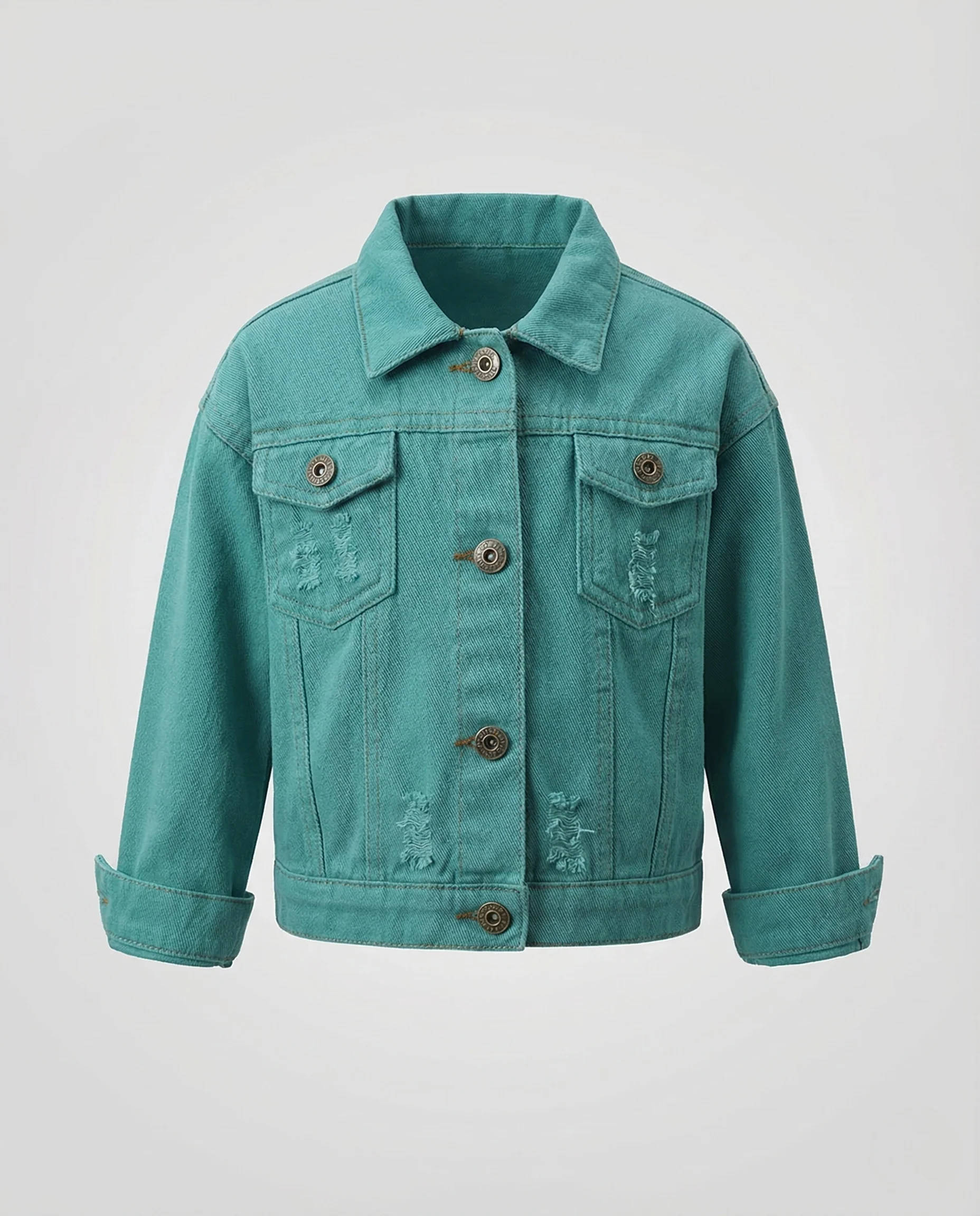 Unisex Kinder Jeansjacke Kurz Used - Image 5