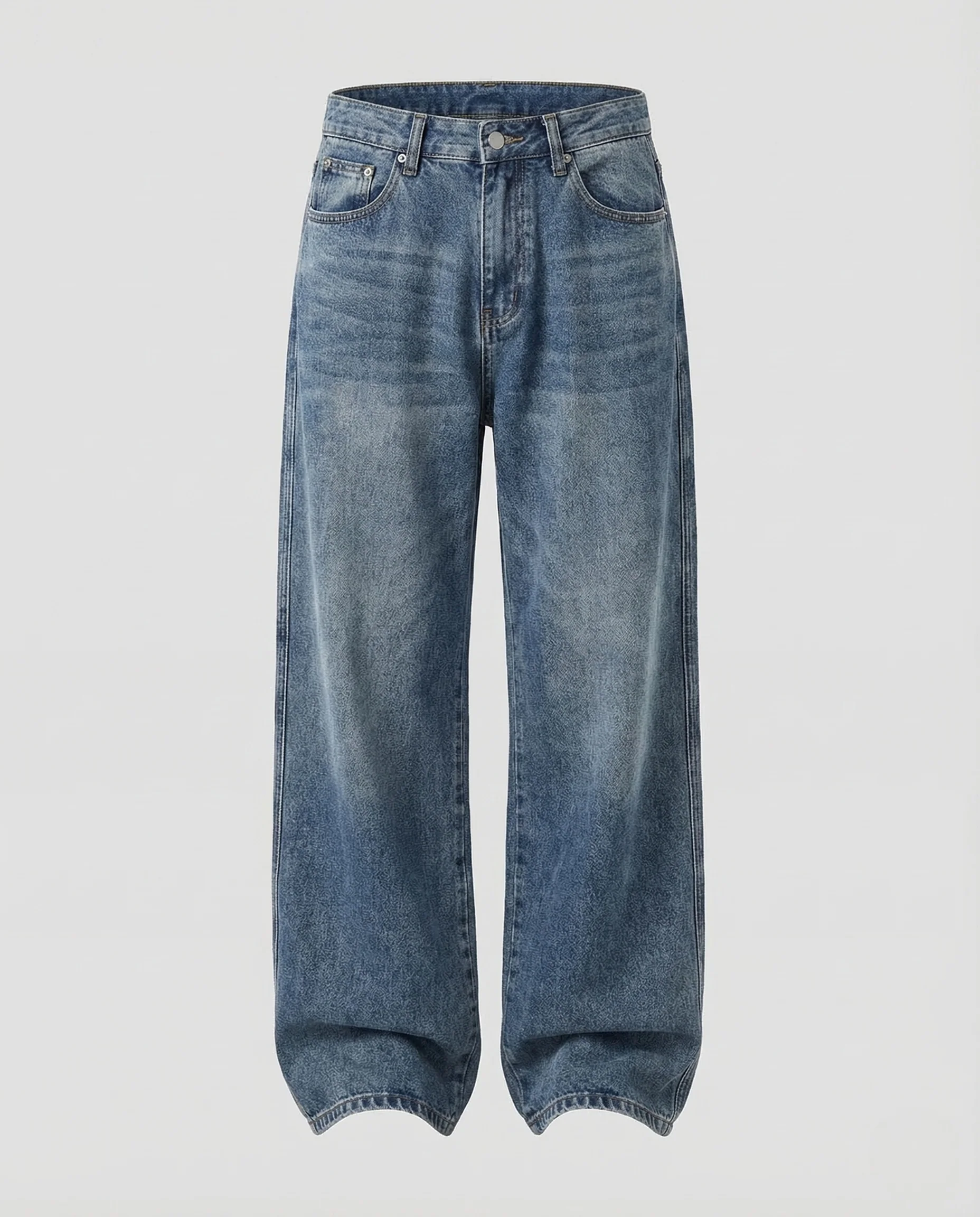 Unisex Baggy Denim Hose Locker Mittelnaht - Image 5