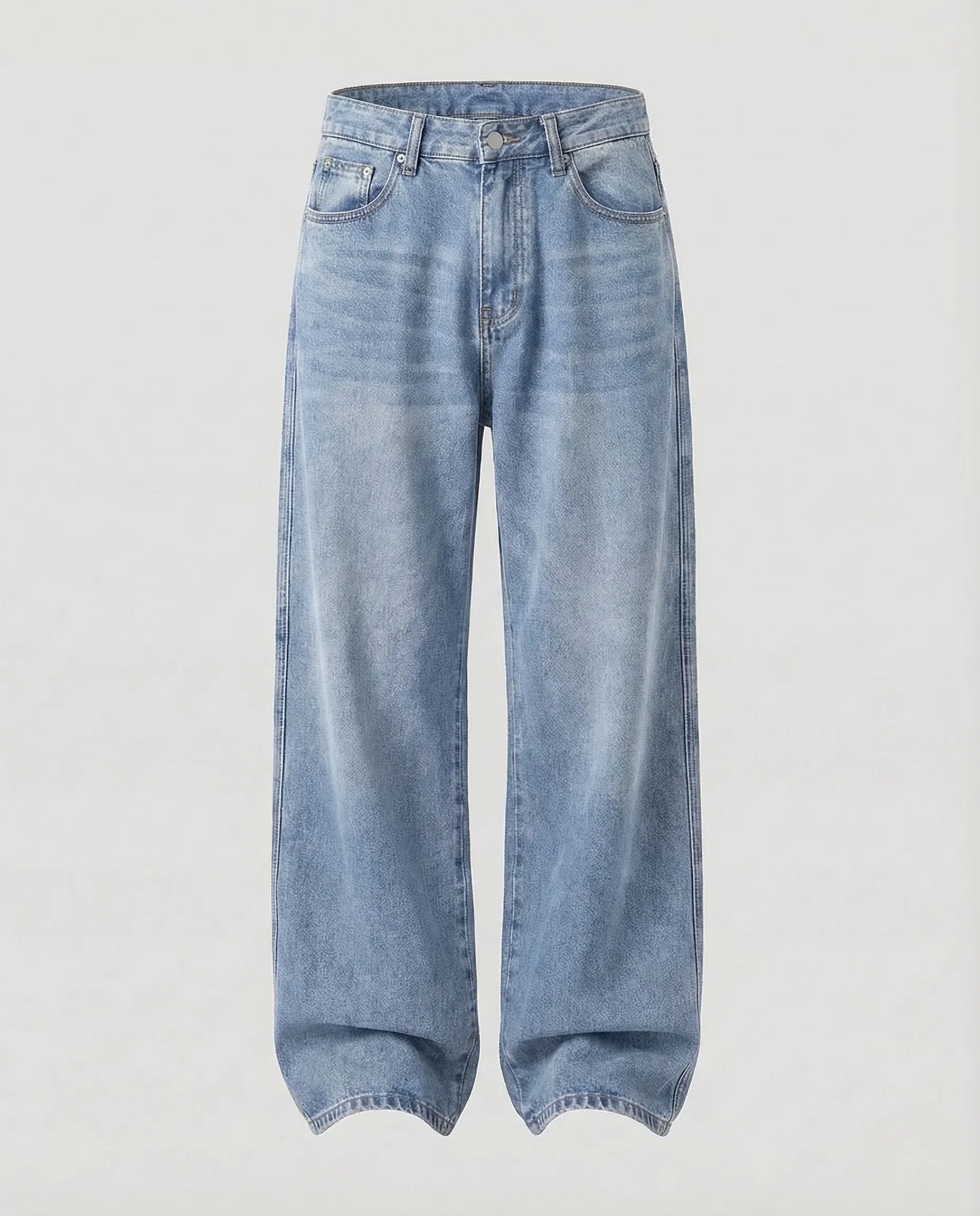 Unisex Baggy Denim Hose Locker Mittelnaht - Image 8