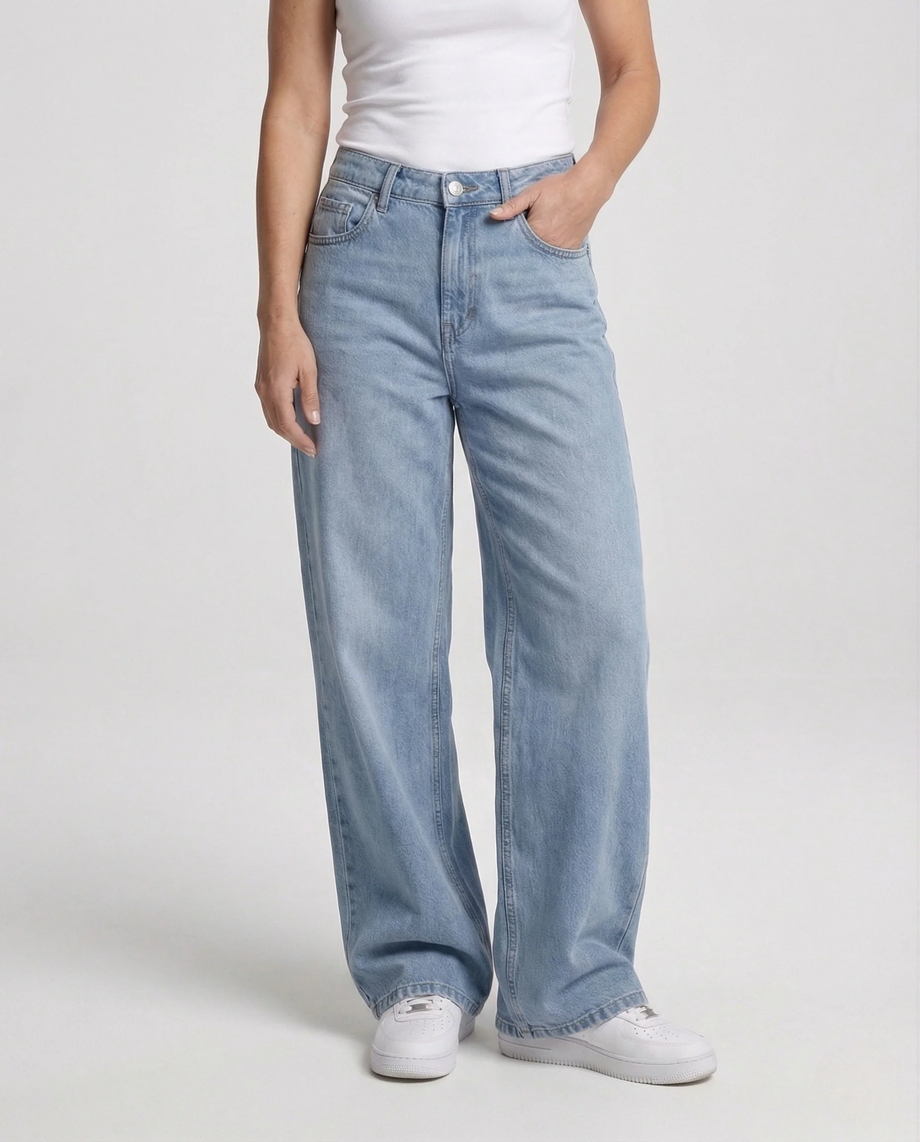 Unisex Oversized Denim Hose mit tiefem Schritt - Image 2