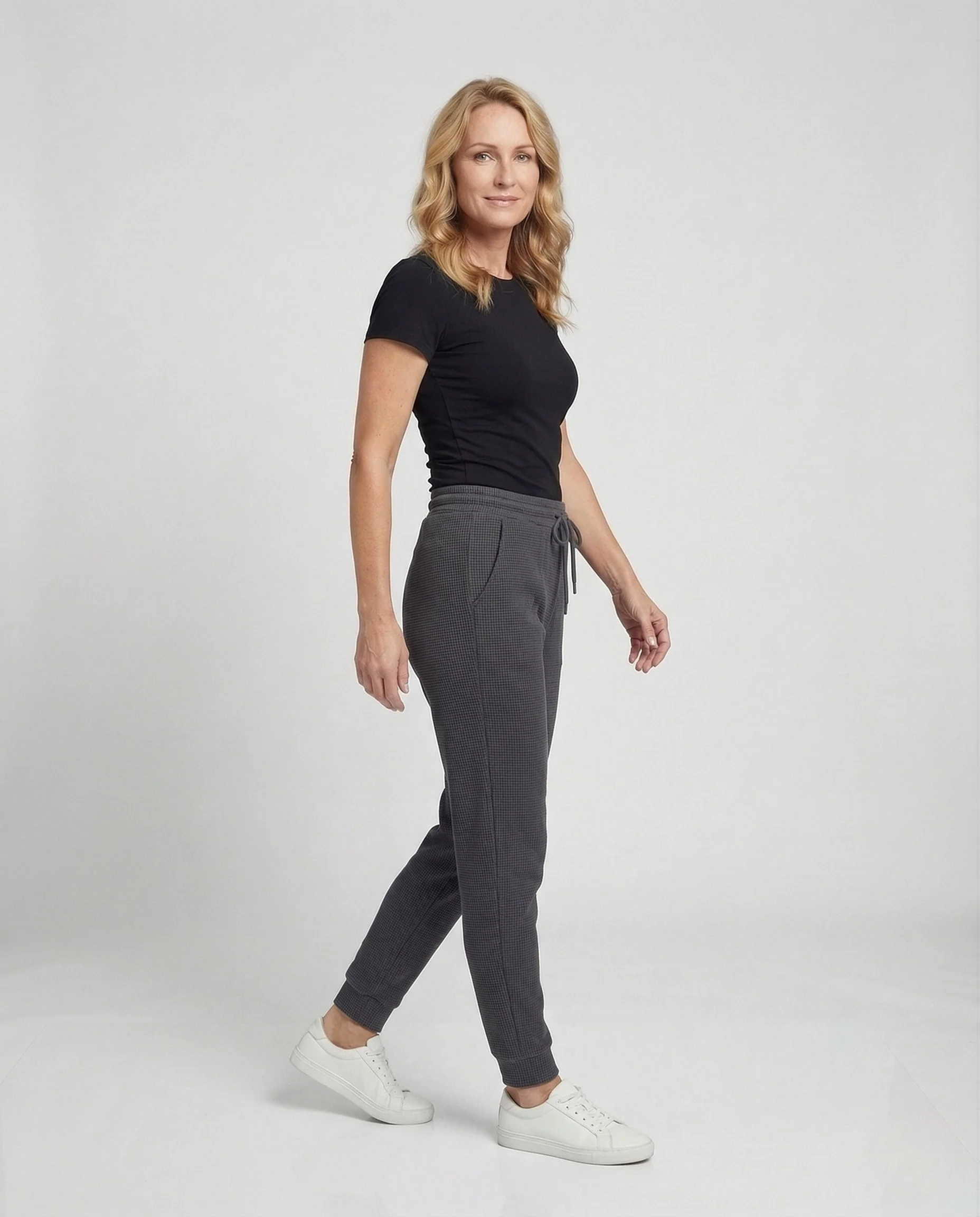 Unisex Loungehose Waffelstruktur mit Kordelbund - Image 2