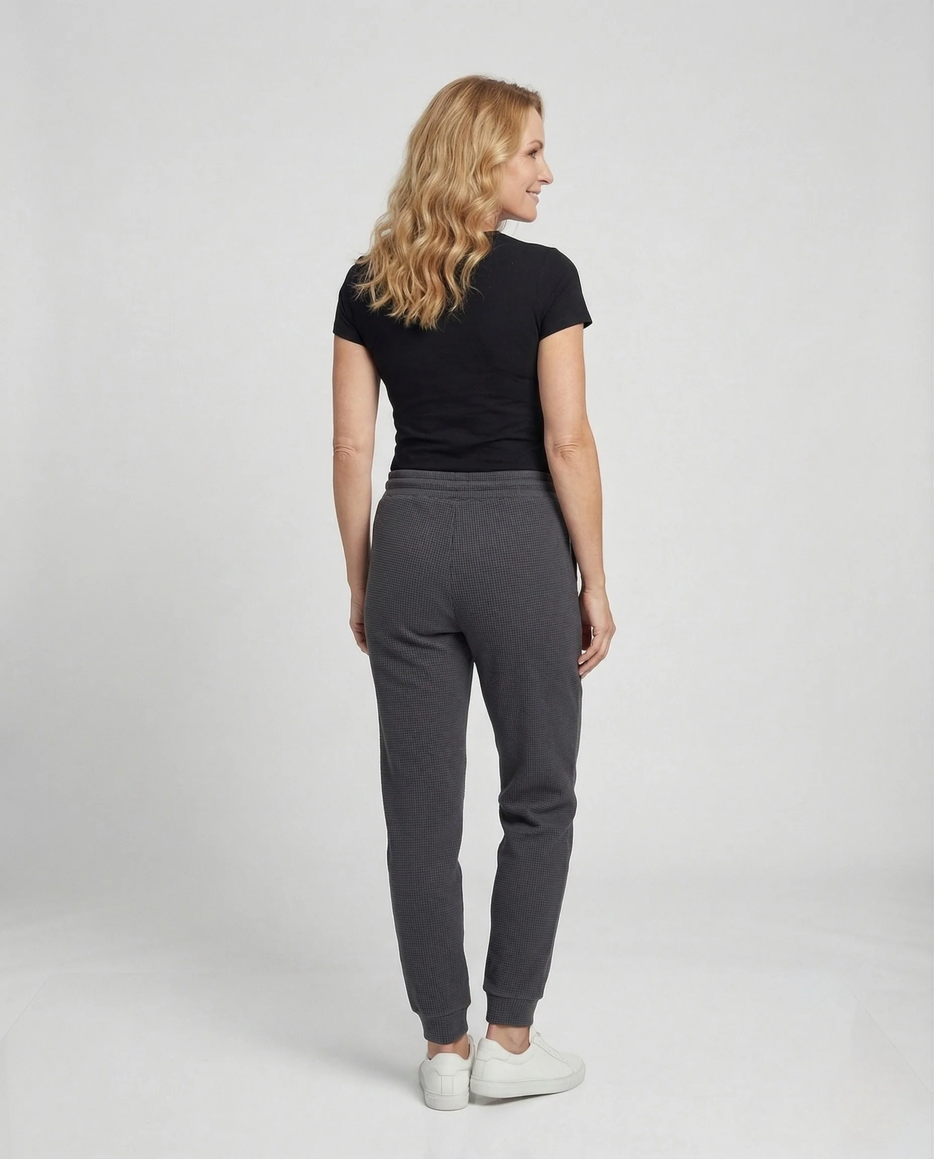 Unisex Loungehose Waffelstruktur mit Kordelbund - Image 4