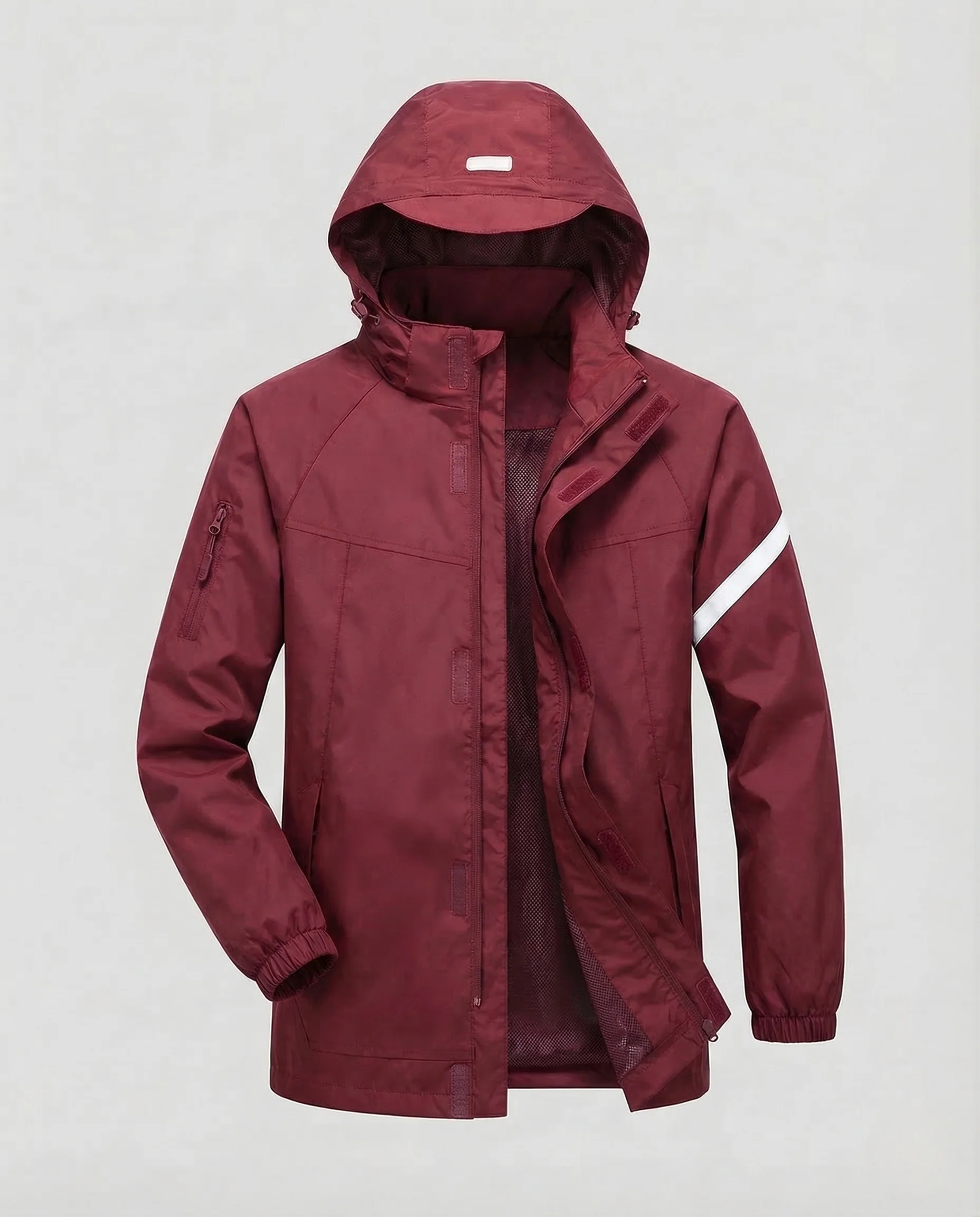 Unisex Regenjacke Wasserdicht Kapuze Reflektoren - Image 6