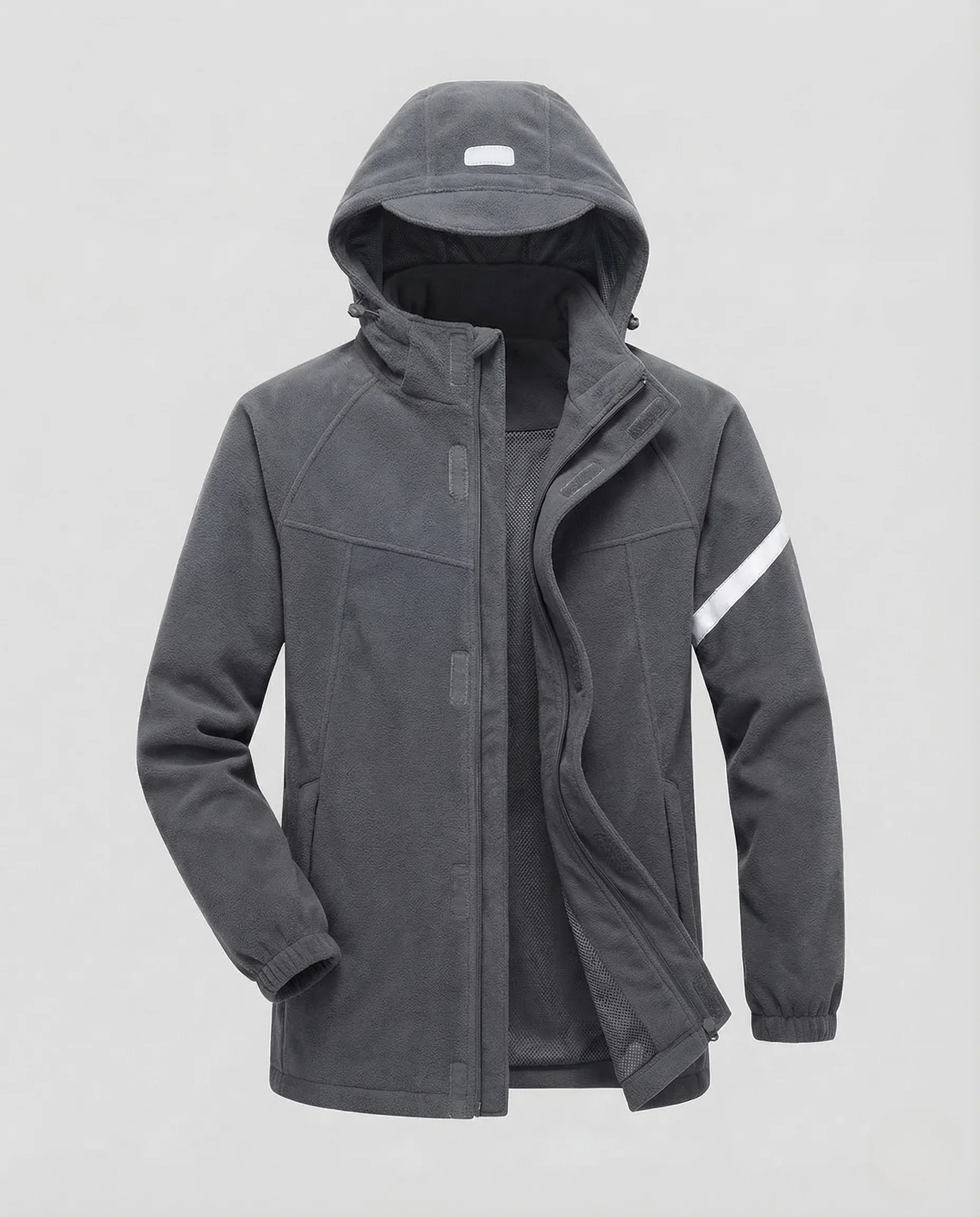 Unisex Regenjacke Wasserdicht Kapuze Reflektoren - Image 7