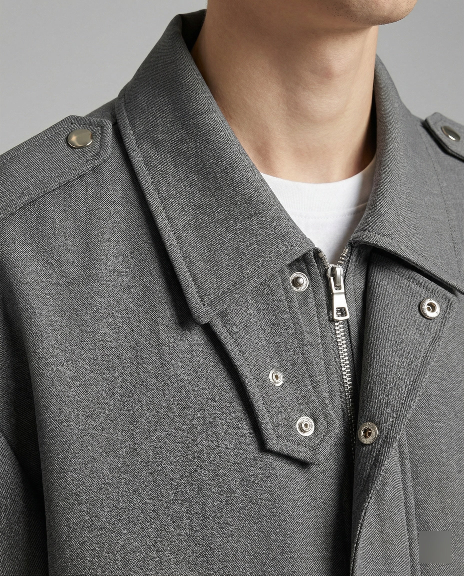 Weit geschnittene Blousonjacke mit verdecktem Reißverschluss Druckknopfmanschetten und elastischem Saum Heidi-Mode - Image 2