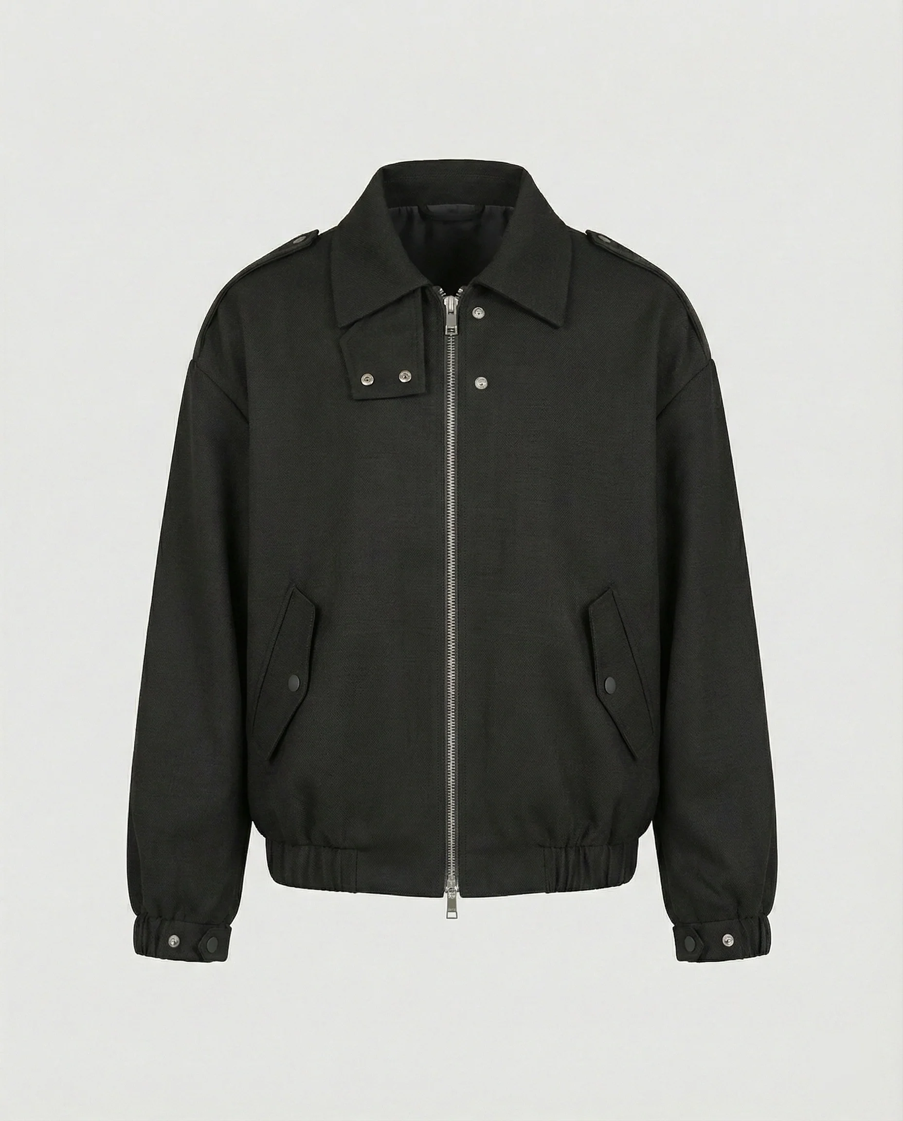Weit geschnittene Blousonjacke mit verdecktem Reißverschluss Druckknopfmanschetten und elastischem Saum Heidi-Mode - Image 6