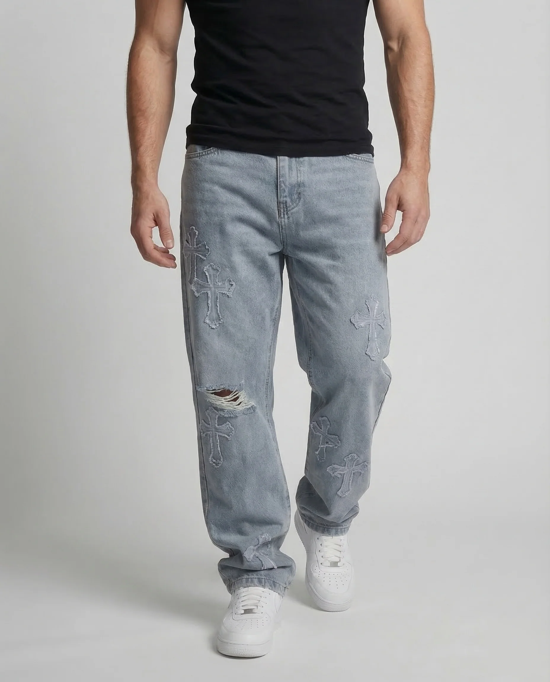 Unisex Baggy Jeans Destroyed - Image 2