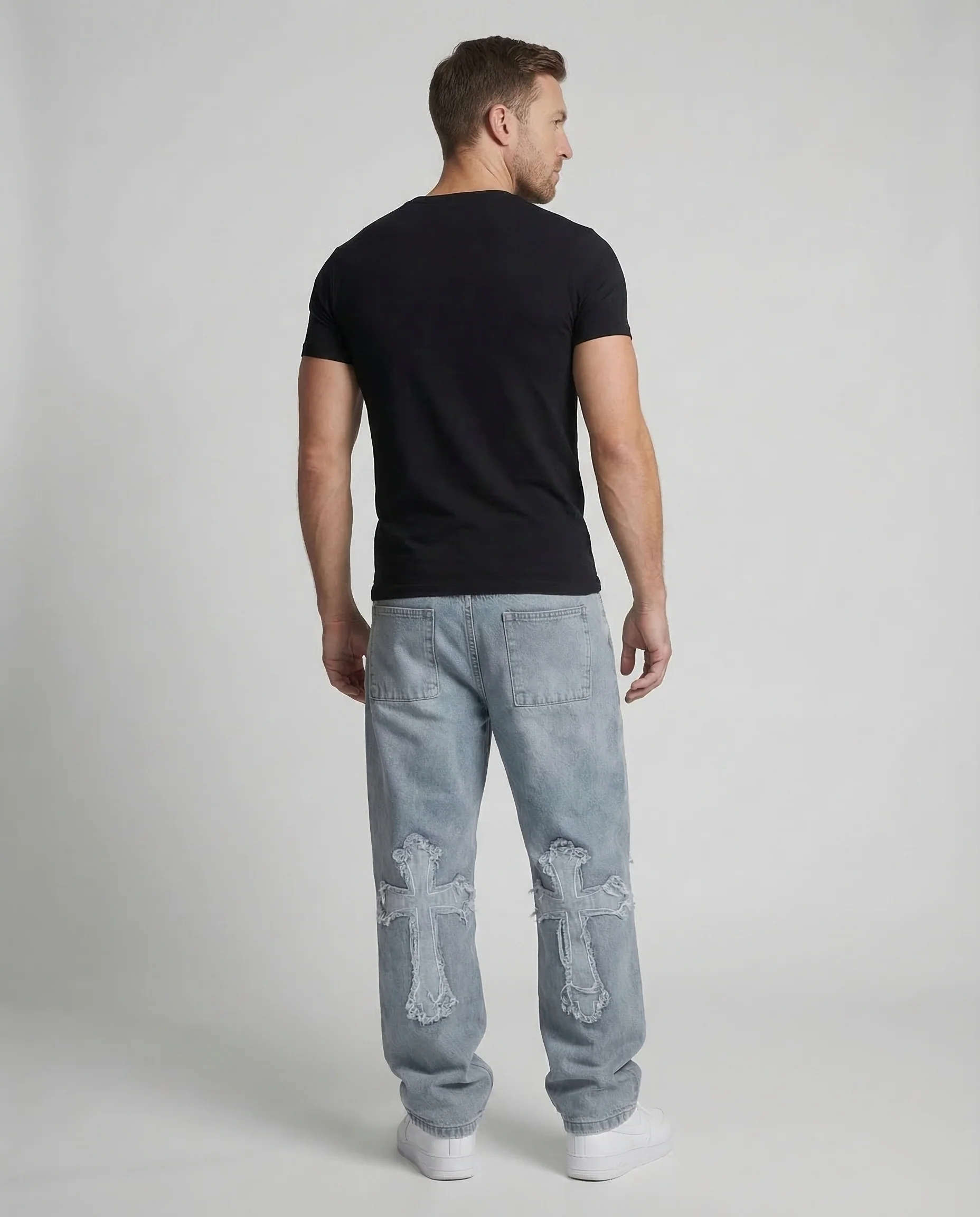 Unisex Baggy Jeans Destroyed - Image 4
