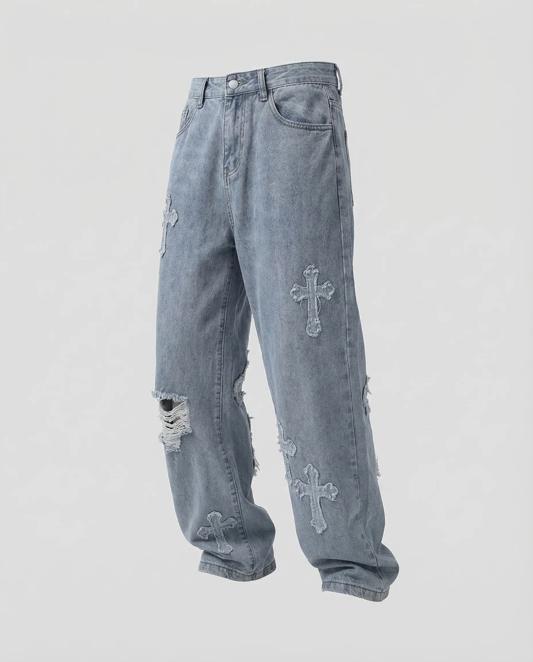 Unisex Baggy Jeans Destroyed - Image 5