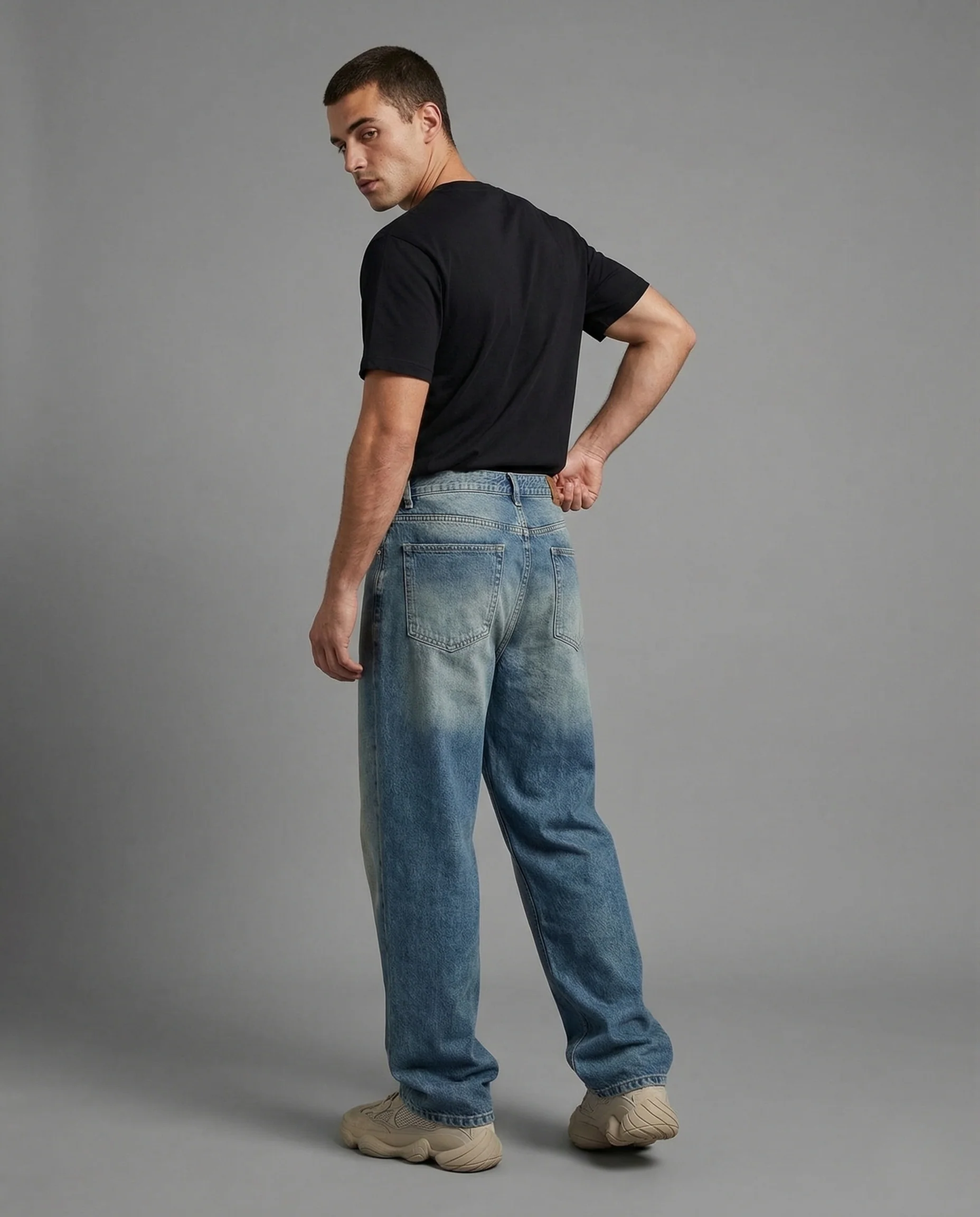 Unisex Baggy Jeans Used Look - Image 4