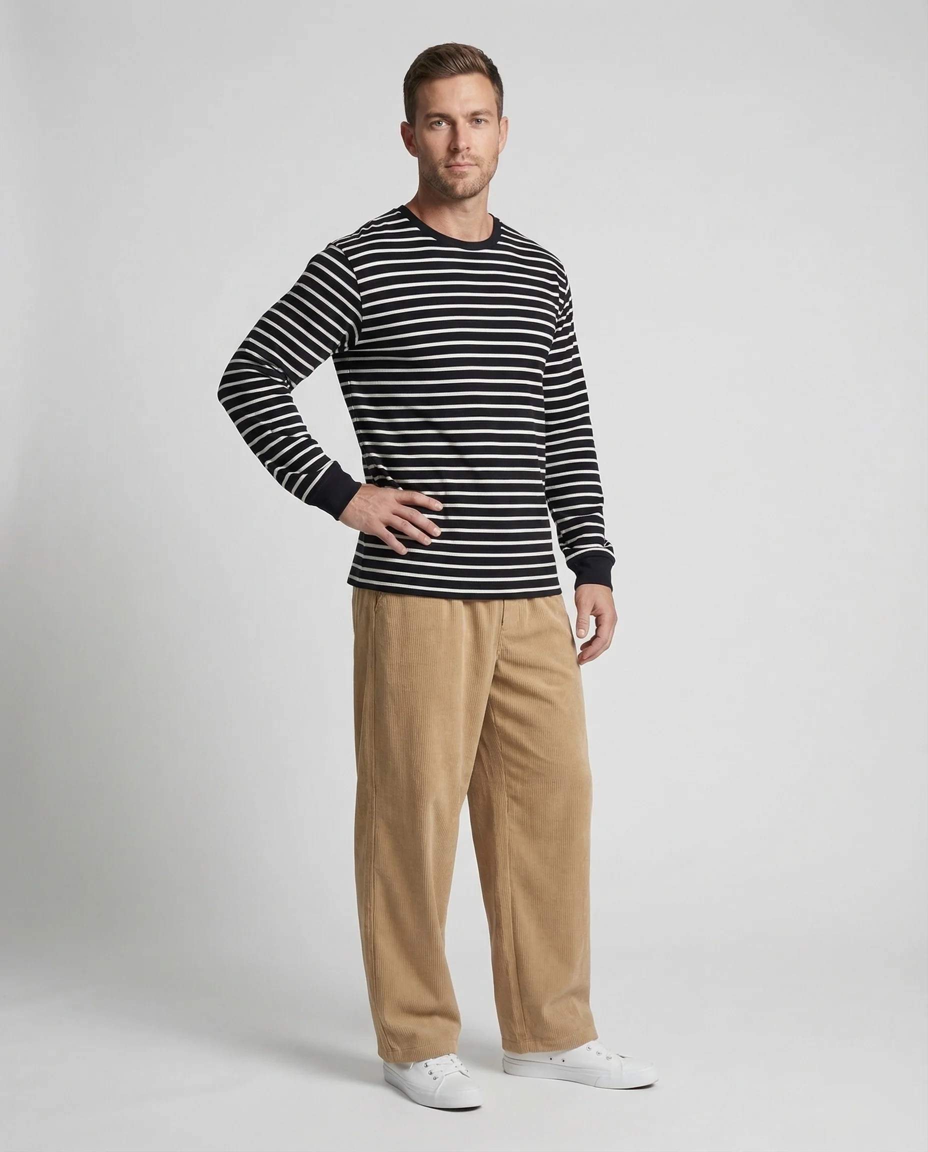 Unisex Cordhose Weit Elastikbund