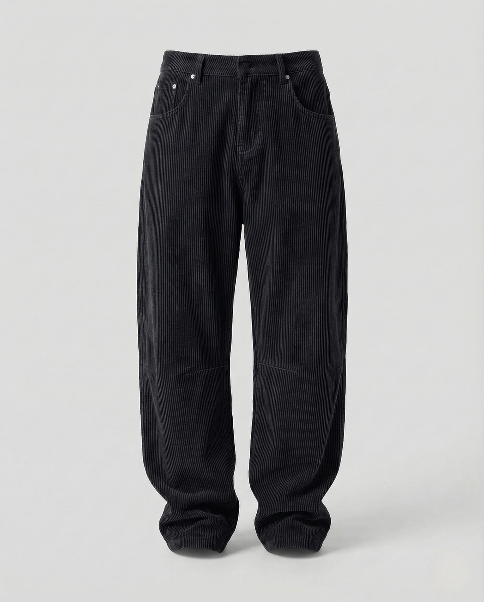 Unisex Weite Cordhose mit Feiner Struktur und Knieabnähern - Image 6