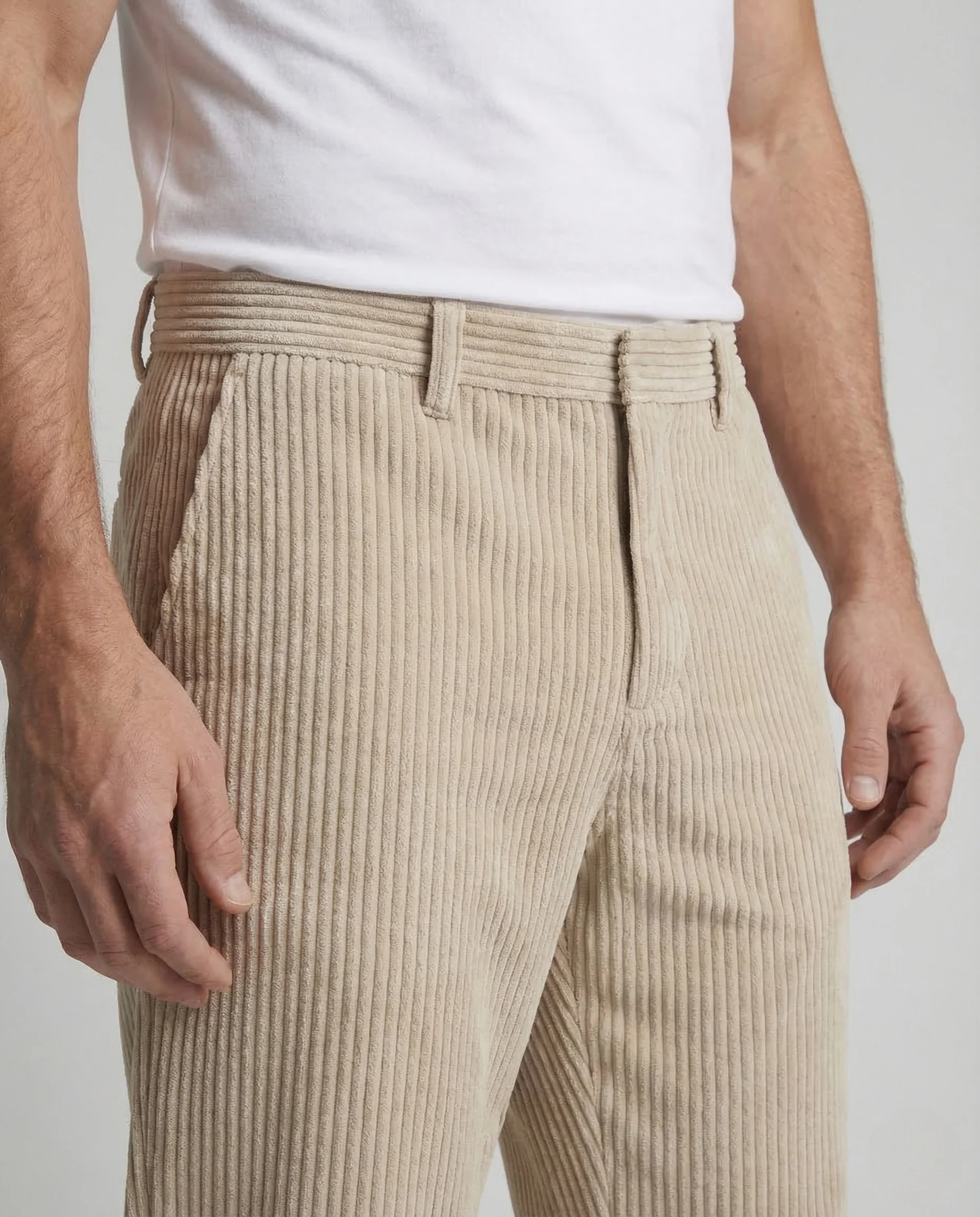 Unisex Cordhose Weit Kordelzug Saum - Image 3