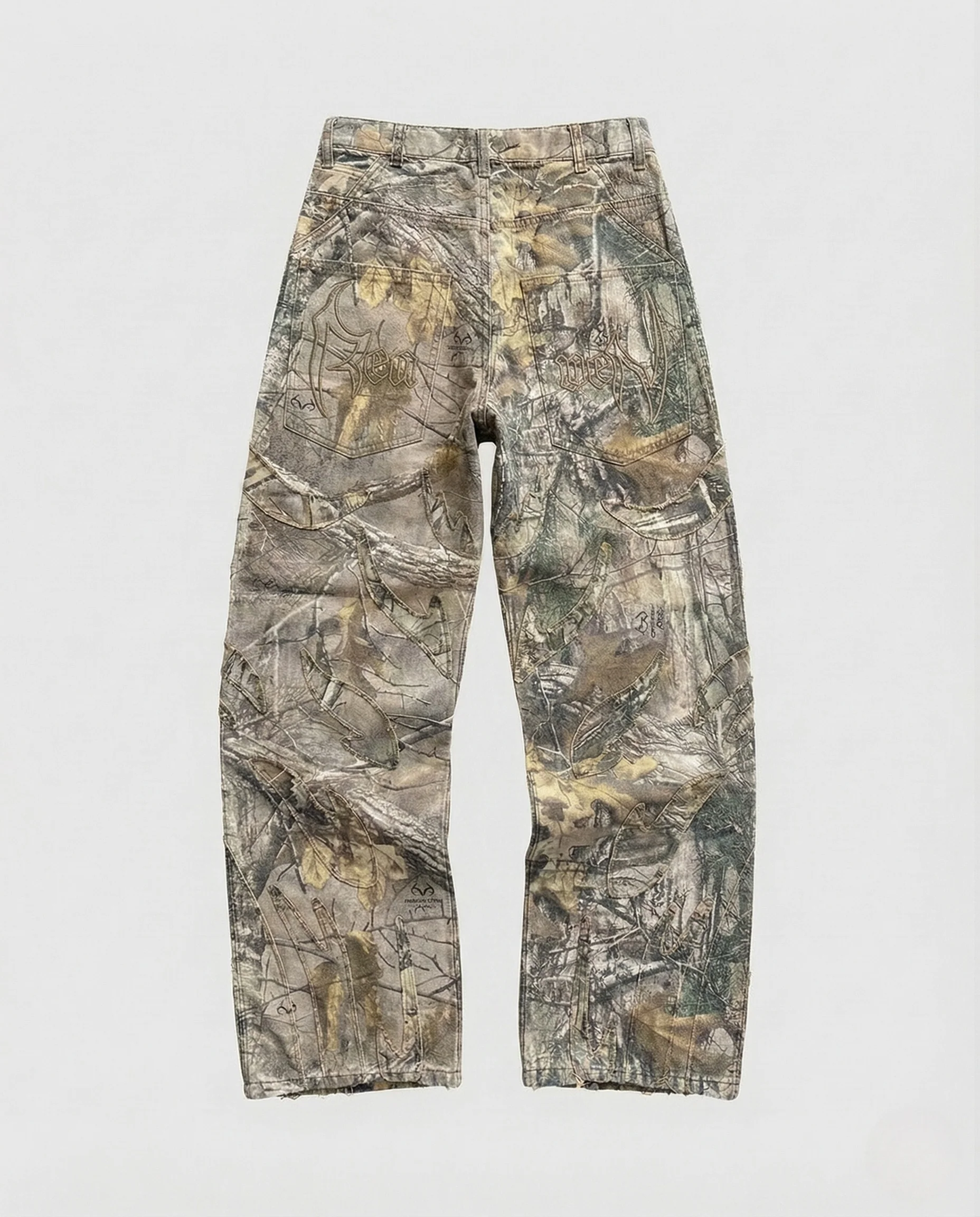 Unisex Destroy Jeans weit mit Cutouts und Fransen - Image 6