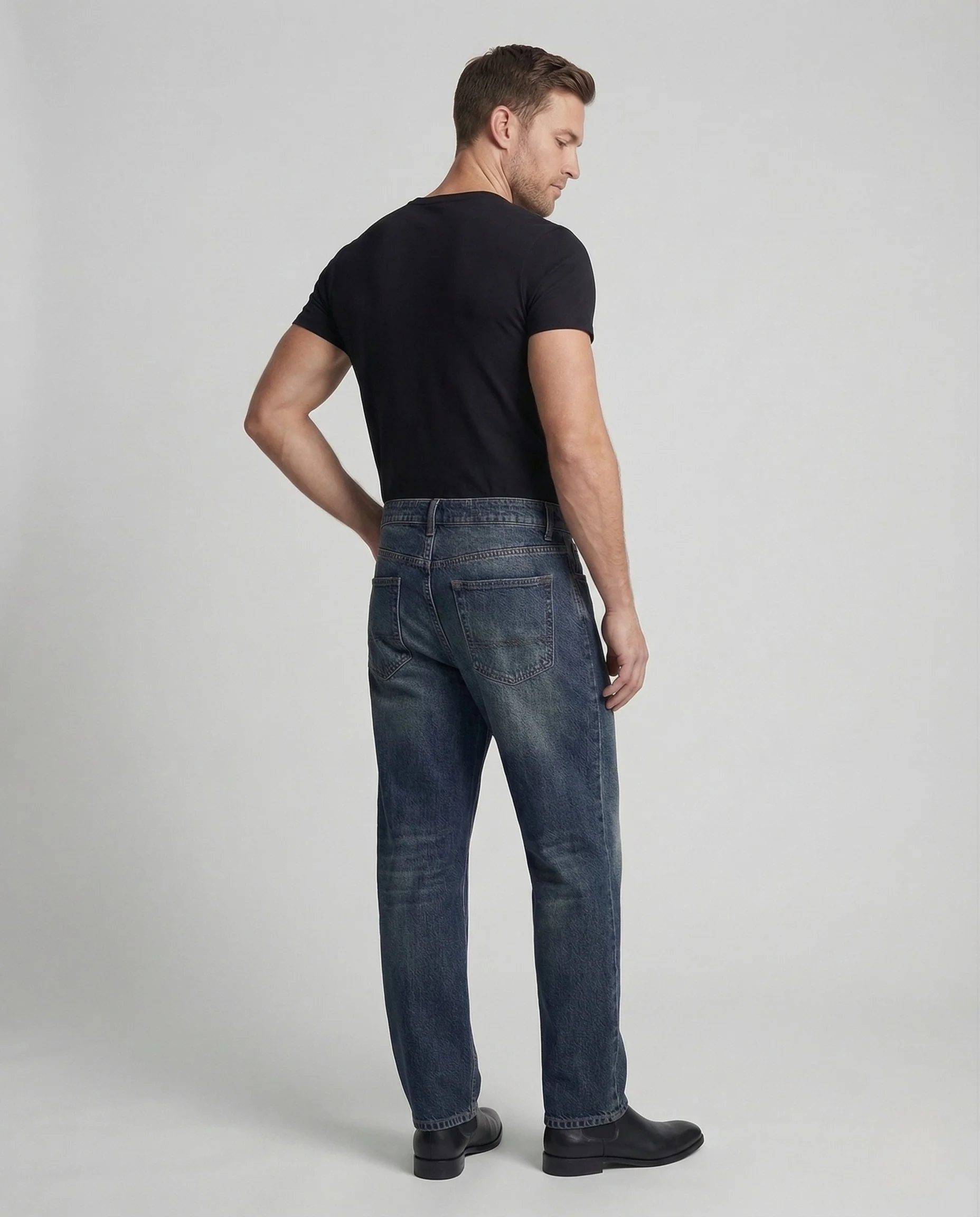 Unisex Denim Jeans Gerade Used - Image 4