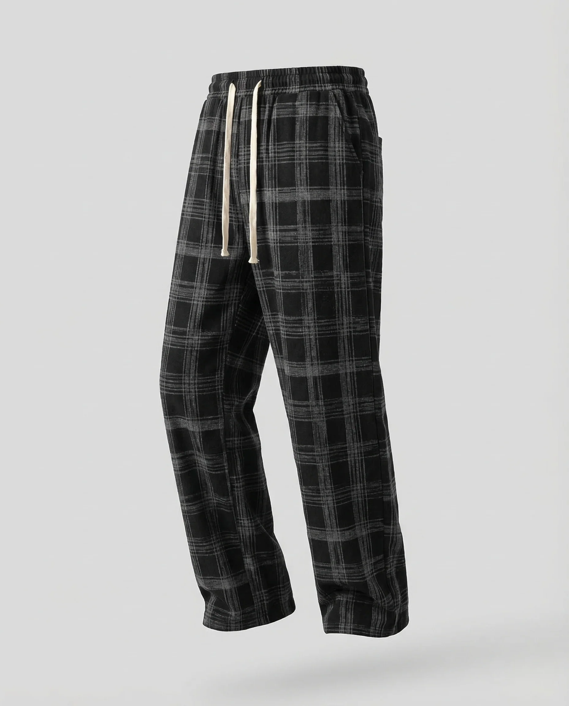 Unisex Freizeithose Kariert Oversize Tunnelzug - Image 5