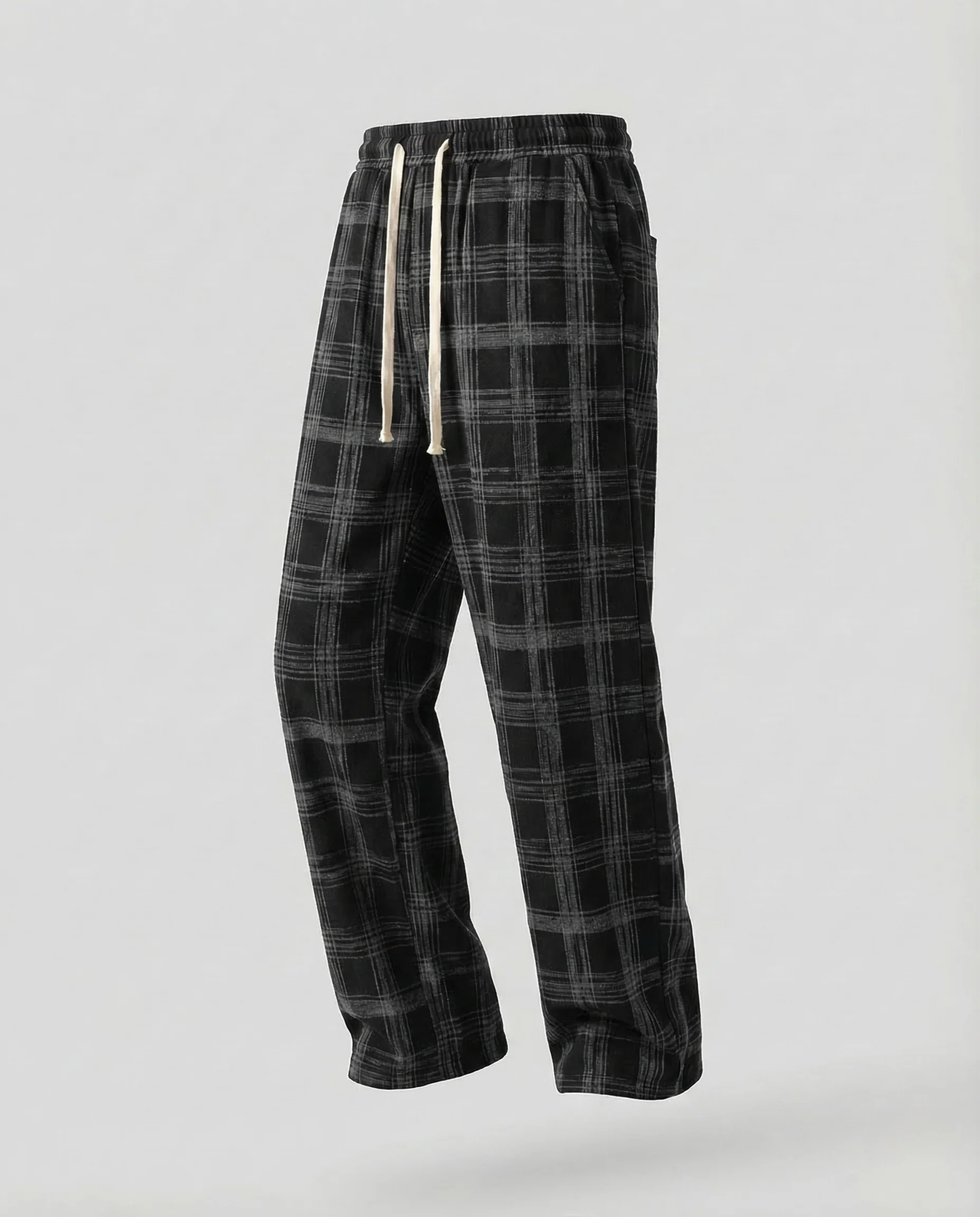 Unisex Freizeithose Kariert Oversize Tunnelzug - Image 7