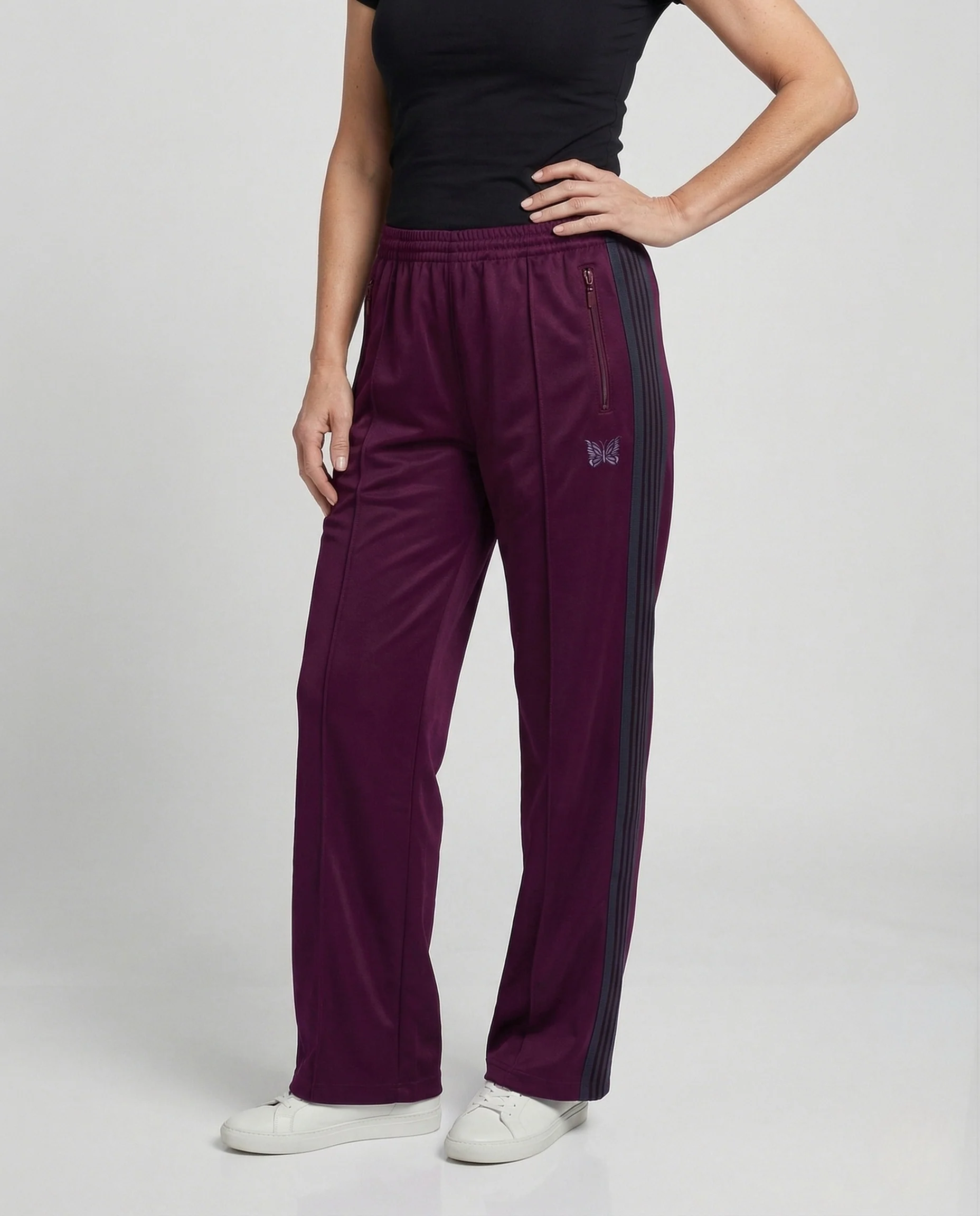 Unisex Trainingshose Satin mit Reißverschlusstaschen - Image 2