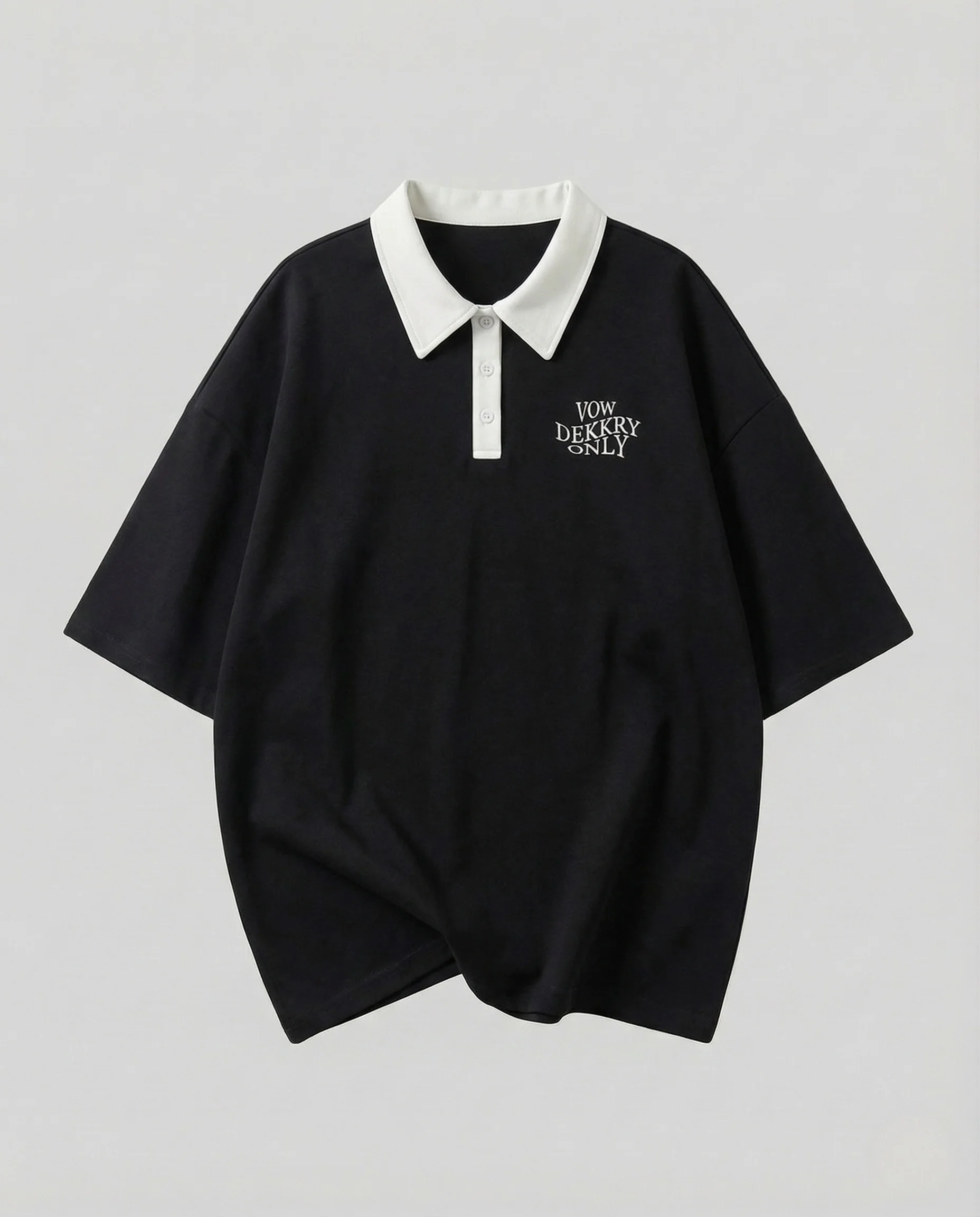 Unisex Kurzarm Sweatshirt weit mit Polokragen und Halbzip - Image 6