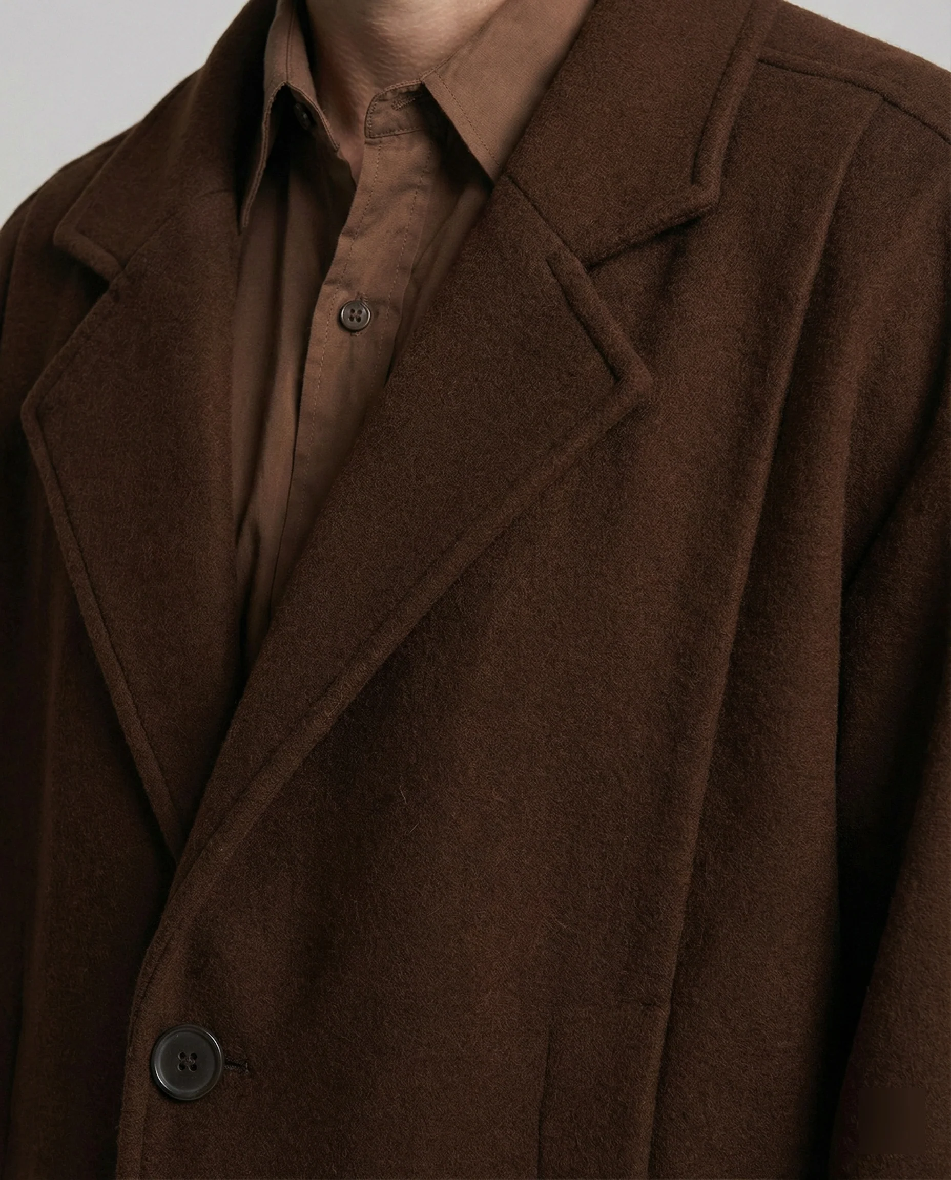 V37 Herren Wolljacke Kurzmantel Britischer Stil Herbst Winter Lockerer Schnitt - Image 2