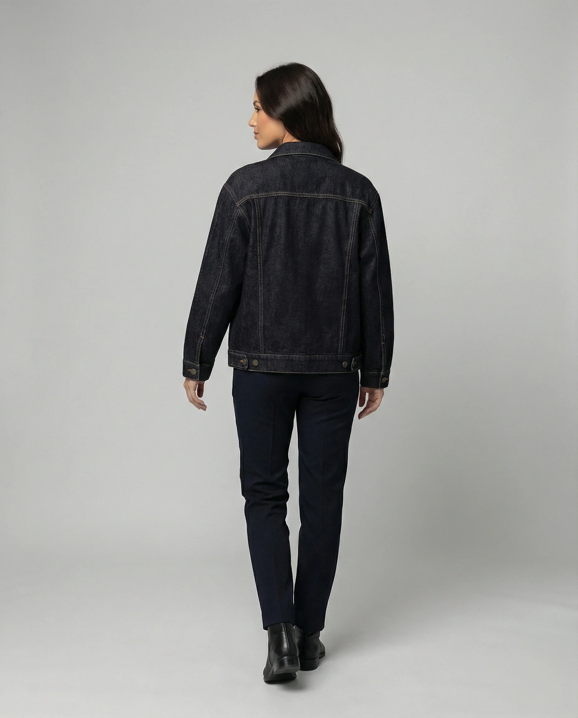 Vintage Denim Set Damen Jacke und Shorts Lässiger Retro Look - Image 4