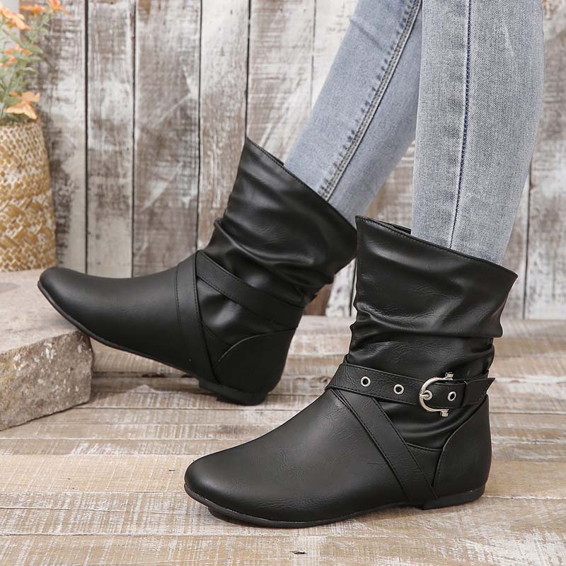 Vintage Flache Stiefel Heidi Mode - Image 3