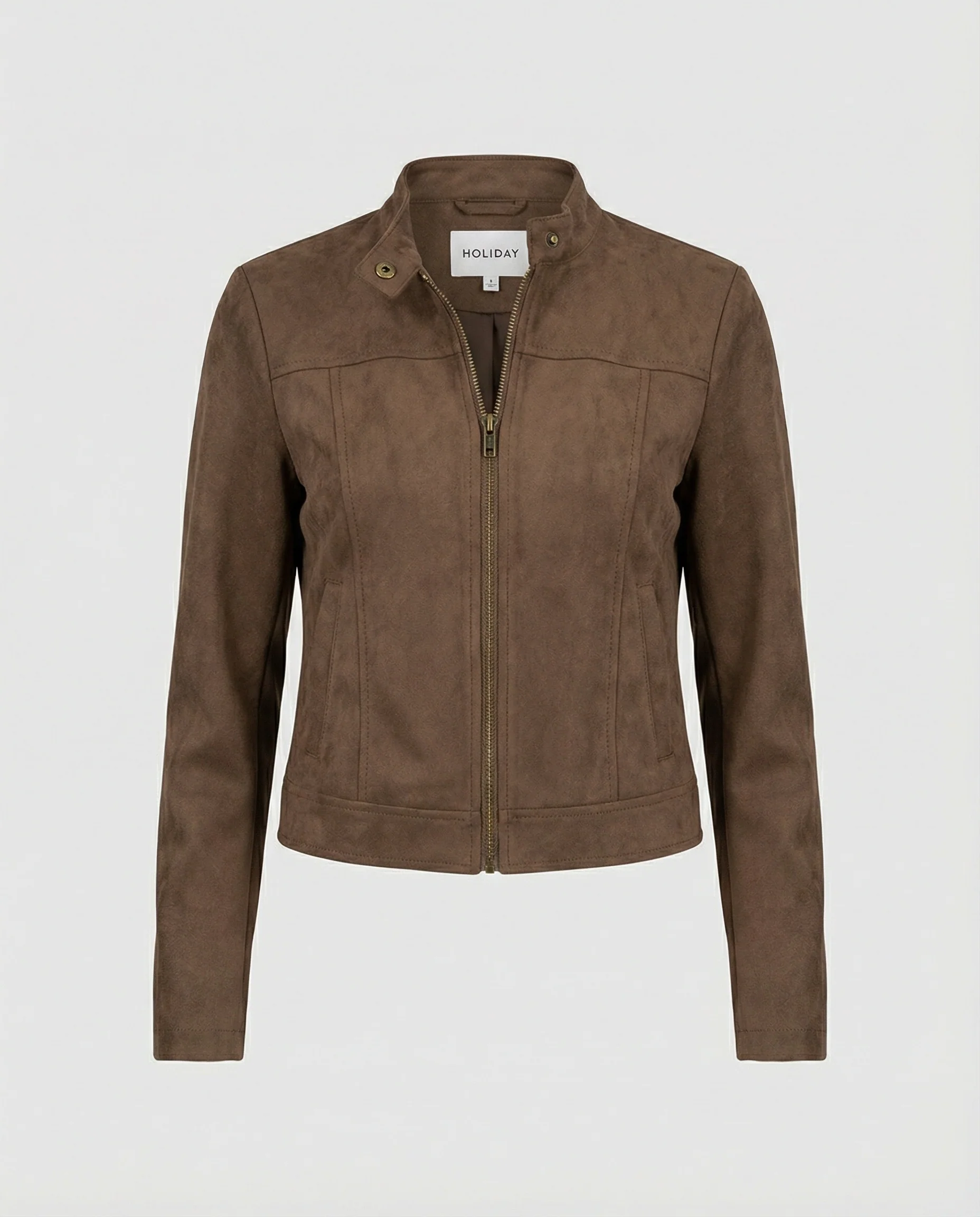 Vintage-Motorradjacke für Damen in Braun – Retro-Look - Image 5