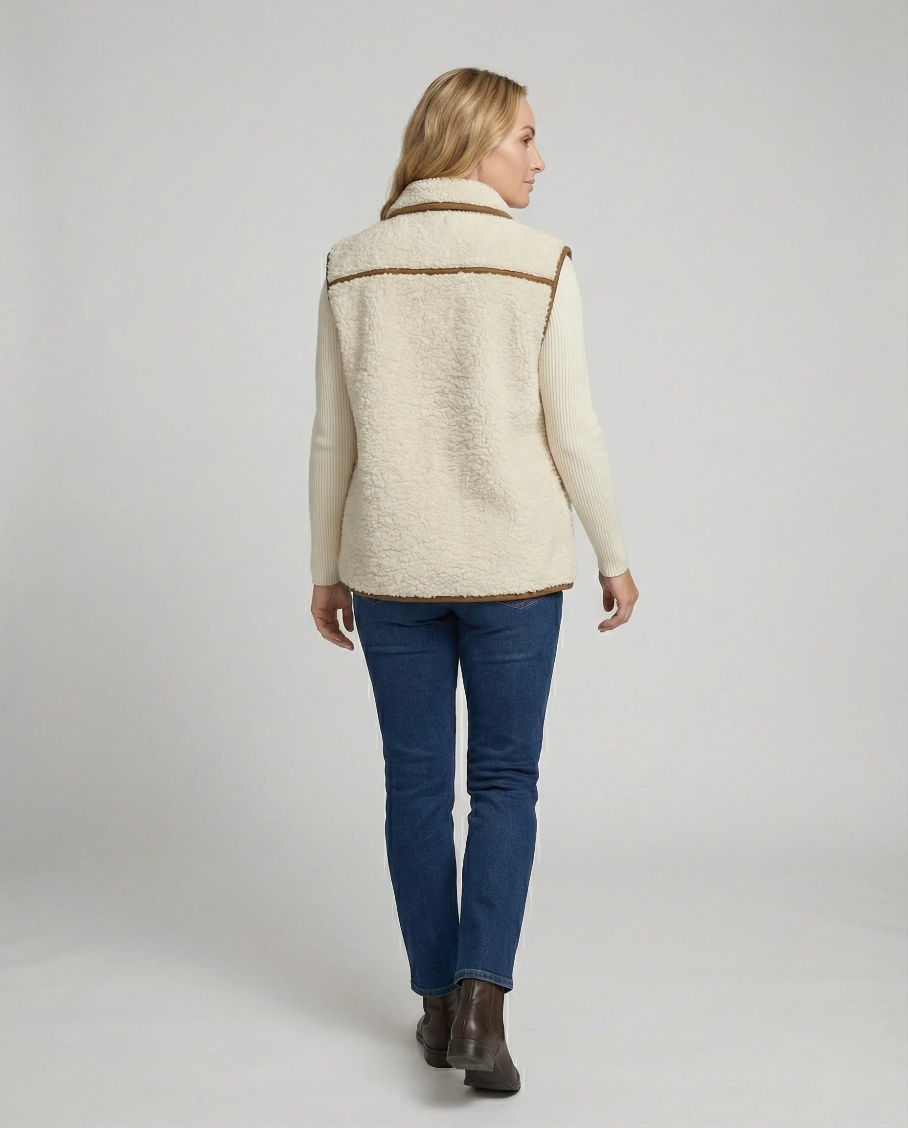 Warmer Damen Strickpullover mit weichem Fleecefutter und Stehkragen - Image 4