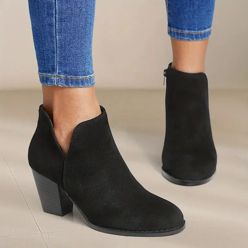 Stiefel mit Absatz | Wildleder | Blockabsatz | Stiefeletten | Damenstiefel Heidi Mode - Image 2