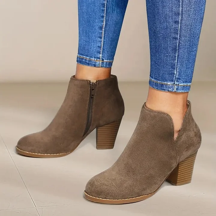 Stiefel mit Absatz | Wildleder | Blockabsatz | Stiefeletten | Damenstiefel Heidi Mode - Image 7