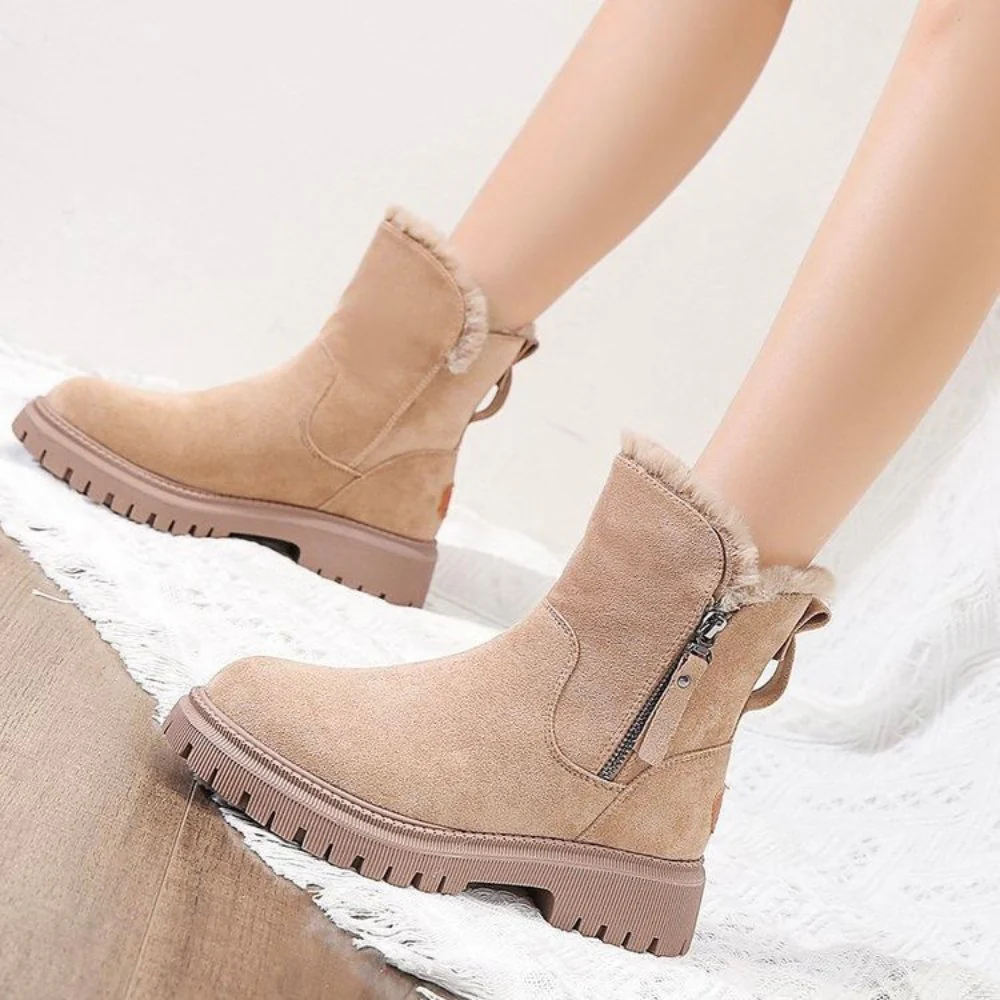 Winterstiefel - Warme, mit Fell gefütterte Stiefeletten aus Wildleder für Damen Heidi Mode - Image 6