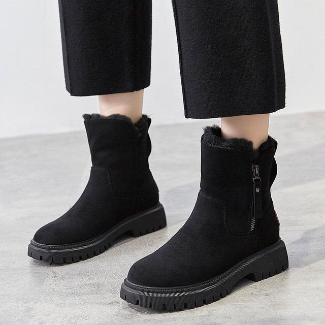 Winterstiefel - Warme, mit Fell gefütterte Stiefeletten aus Wildleder für Damen Heidi Mode - Image 9