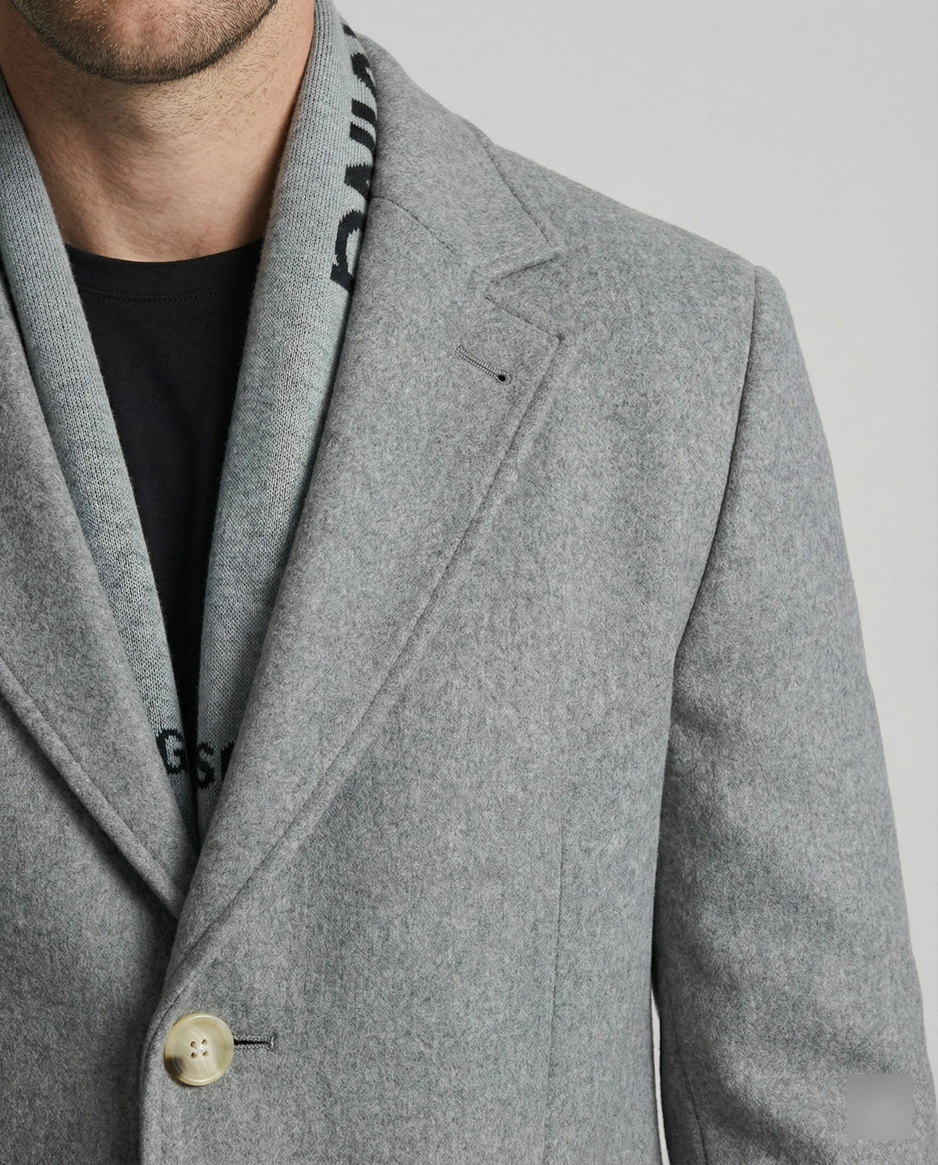 Trechcoat für Herren Herbst Winter Grau Schwarz - Image 2